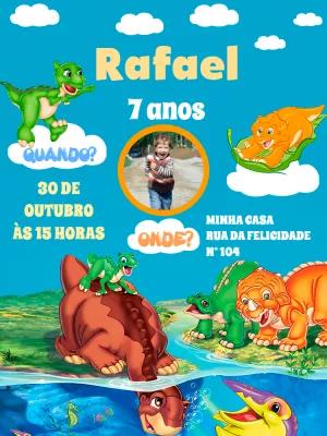 Convite Em Busca do Vale Encantado com Foto para Editar Online