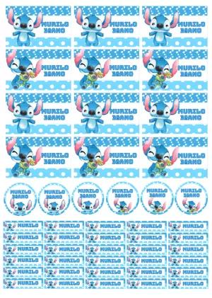 Kit Etiqueta Escolar Stitch para Editar e Imprimir