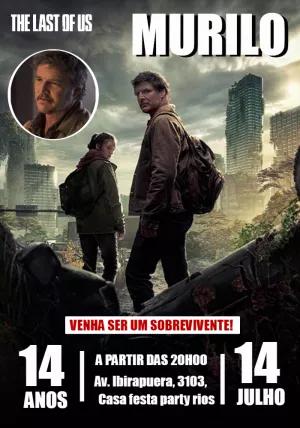 Convite Aniversário The Last of Us com Foto para Editar Online