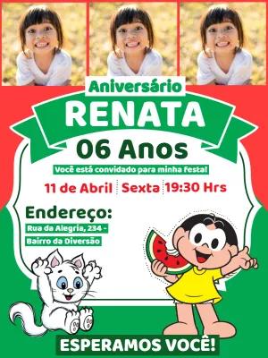 Convite Aniversário Magali com Foto para Editar Online