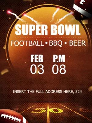 Convite de Super Bowl Futebol Americano para Editar Online