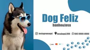 Cartão de Visita Banho e Tosa com Cachorro para Editar Online