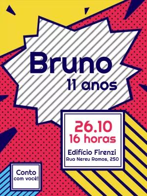 Convite de Aniversário Pop Art para Editar Online