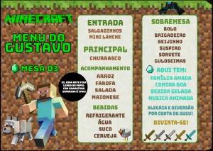 Menu de Aniversário Minecraft Editável Online
