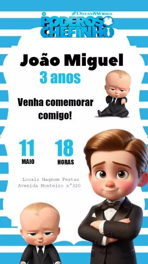 Convite Aniversário O Poderoso Chefinho para Editar Online