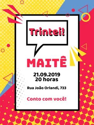 Convite de Aniversário Quadrinhos para Editar Online