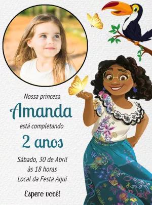 Convite Aniversário Encanto com Foto para Editar Online
