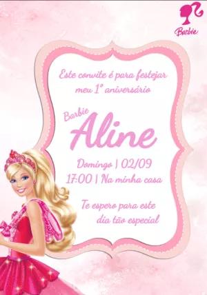 Convite de Aniversário Barbie Princesa Fada para Editar