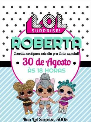 Convite de Aniversário L.O.L. Surprise! para Editar Online