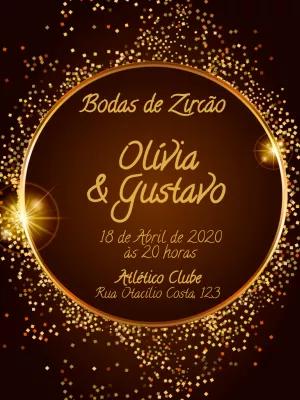 Convite Bodas de Zircão Elegante para Editar Online