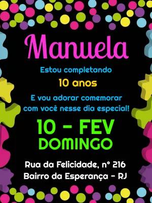 Convite de Aniversário Balada Neon Colorido para Editar Online