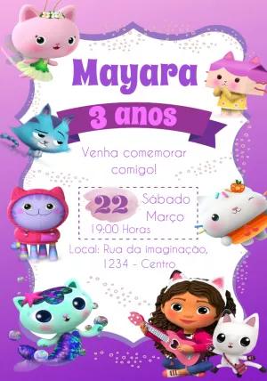 Convite Aniversário A Casa Mágica da Gabby para Editar Online