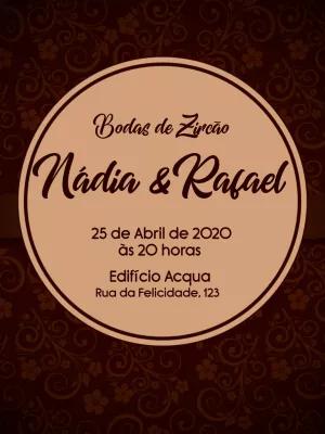 Convite Bodas de Zircão Elegante para Editar Online