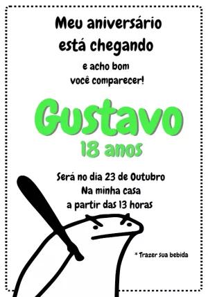 Convite de Aniversário Flork Bentô para Editar Online