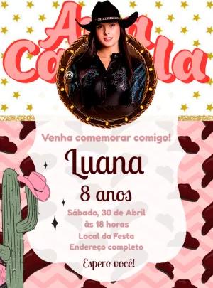 Convite Aniversário Ana Castela para Editar Online