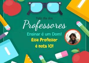Cartão Dia dos Professores com Foto para Editar Online