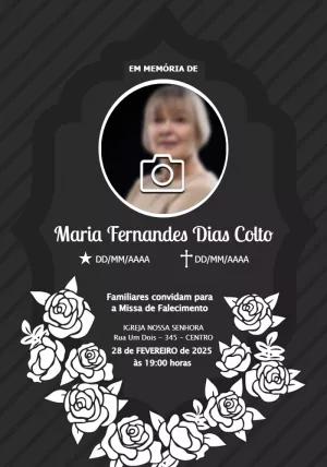 Convite Missa de Falecimento com Foto para Editar Online