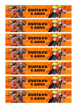 Rótulo para Garrafa Naruto Editável para Festa de Aniversário