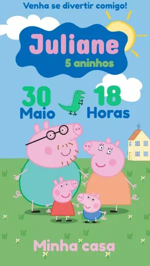 Convite de Aniversário Peppa Pig para Editar Online