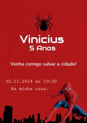 Convite Aniversário Homem Aranha para Editar Online