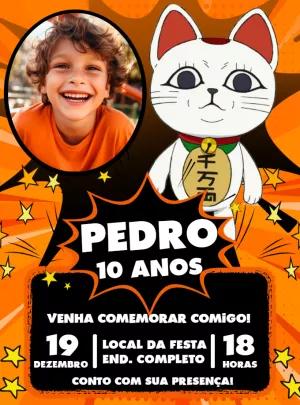 Convite Aniversário Dandadan com Foto para Editar Online