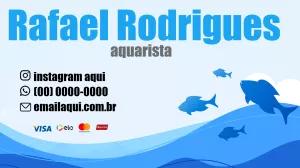 Cartão de Visita Aquarista com Peixes para Editar Online
