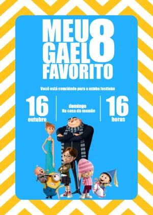 Convite de Aniversário Meu Malvado Favorito para Editar