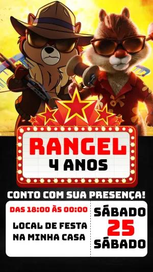 Convite de Aniversário Tico e Teco para Editar Online