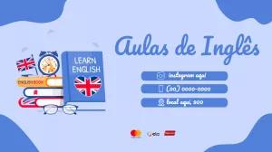 Cartão de Visita Aulas de Inglês Moderno para Editar Online