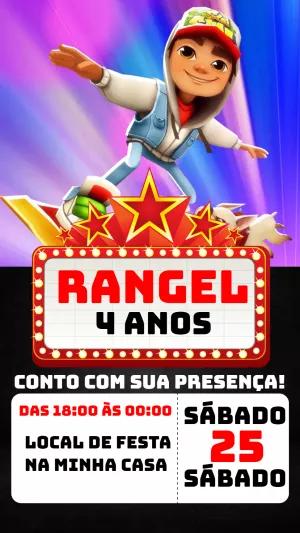Convite de Aniversário Subway Surfers com Jake para Editar Online