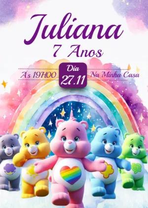 Convite Aniversário Ursinhos Carinhosos para Editar Online