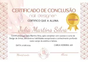 Certificado de Nail Designer Profissional para Editar