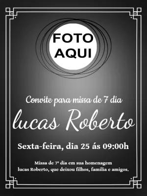 Convite de Missa de 7º Dia com Foto para Editar Online