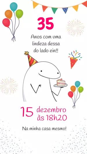 Convite de Aniversário Flork Meme para Editar Online
