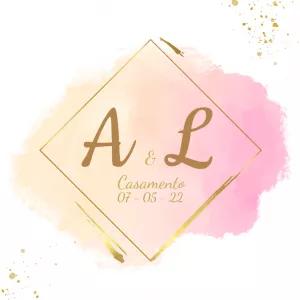 Logo Monograma de Casamento Aquarela para Editar Online