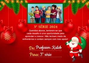 Cartão de Natal para Alunos com Foto para Editar Online
