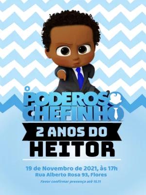 Convite Aniversário Poderoso Chefinho Negro para Editar Online
