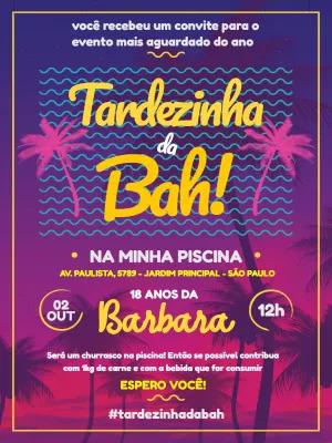 Convite de Aniversário Tardezinha Tropical para Editar Online