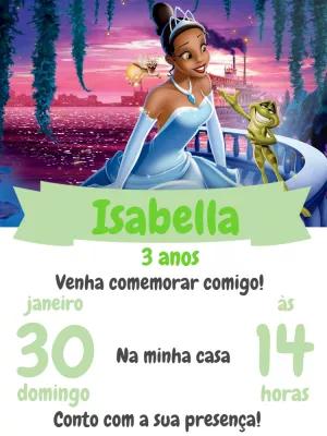 Convite de Aniversário Princesa e o Sapo Editável Online