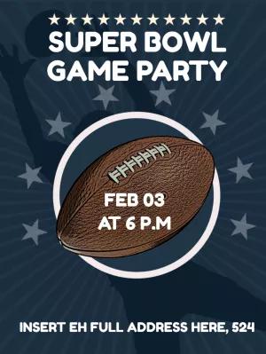 Super Bowl Party Invitation with Football Design to Edit Online