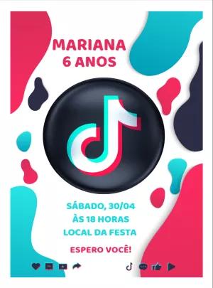 Convite de Aniversário TikTok com Logo para Editar Online