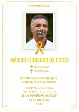 Convite Missa de Falecimento com Foto para Editar Online