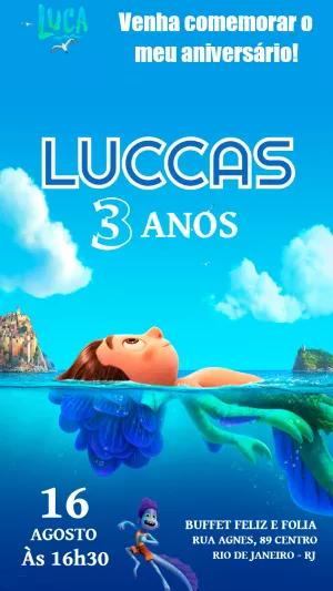 Convite de Aniversário Tema Luca Editável Online para Imprimir