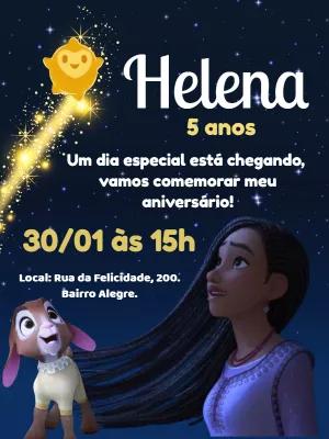 Convite Aniversário Wish: O Poder dos Desejos para Editar
