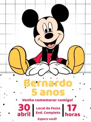 Convite de Aniversário Mickey Mouse para Editar Online