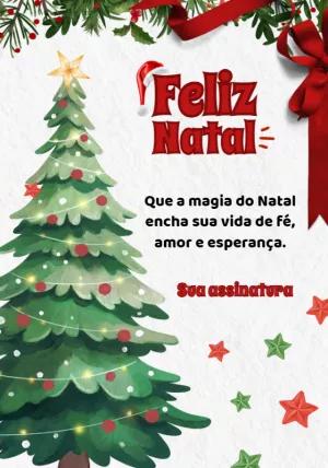 Cartão de Feliz Natal com Árvore para Editar e Enviar Online