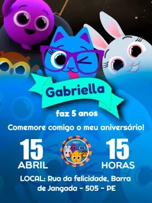 Convite de Aniversário Bolofofos com Personagens para Editar