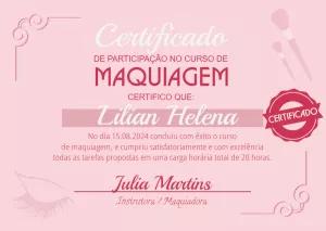 Certificado de Maquiagem Elegante para Editar Online