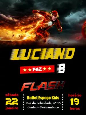 Convite de Aniversário The Flash Editável para Imprimir