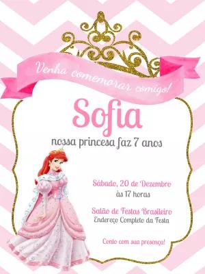 Convite Aniversário Princesa Ariel para Editar Online